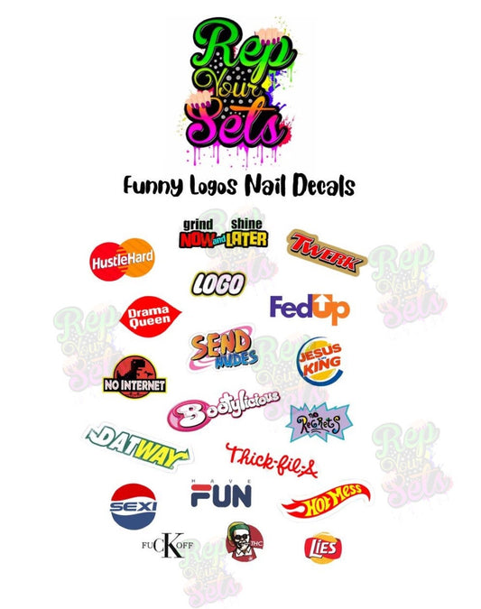 Funny Logos Nail Decal