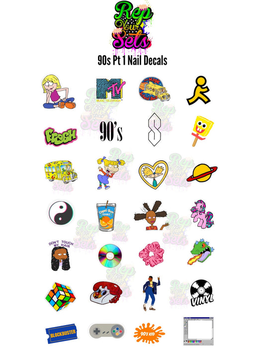SMALL 90S NAIL DECALS