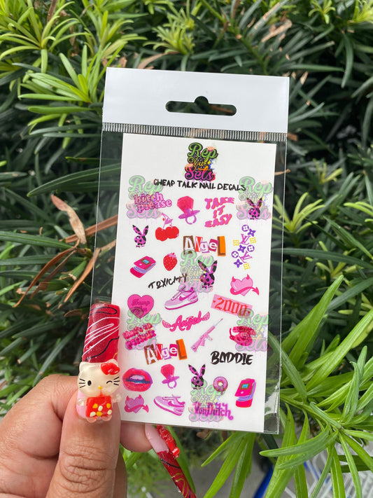 CHEAP TALK NAIL DECAL