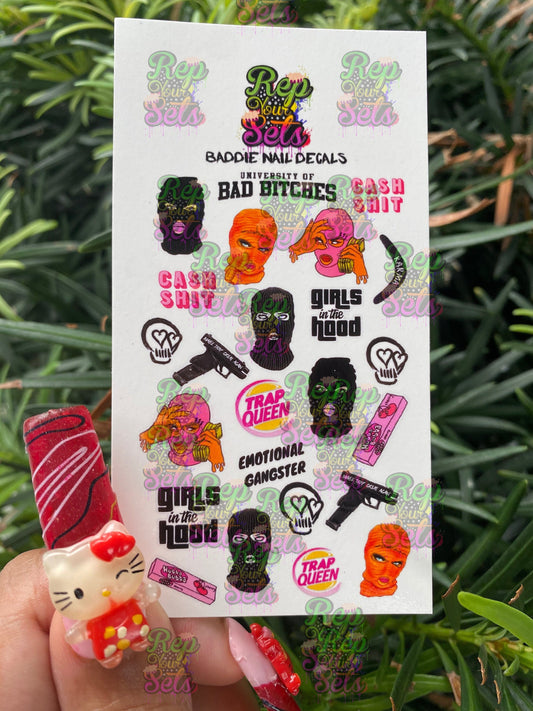 BADDIES NAIL DECAL