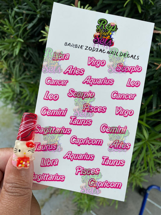 BARBIEZODAIC NAIL DECAL