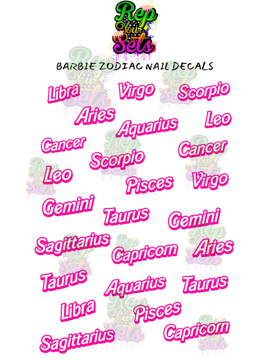 BARBIEZODAIC NAIL DECAL